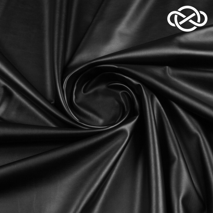 7372. Трикотажное полотно. Ламинат. Под экокожу. Черный.