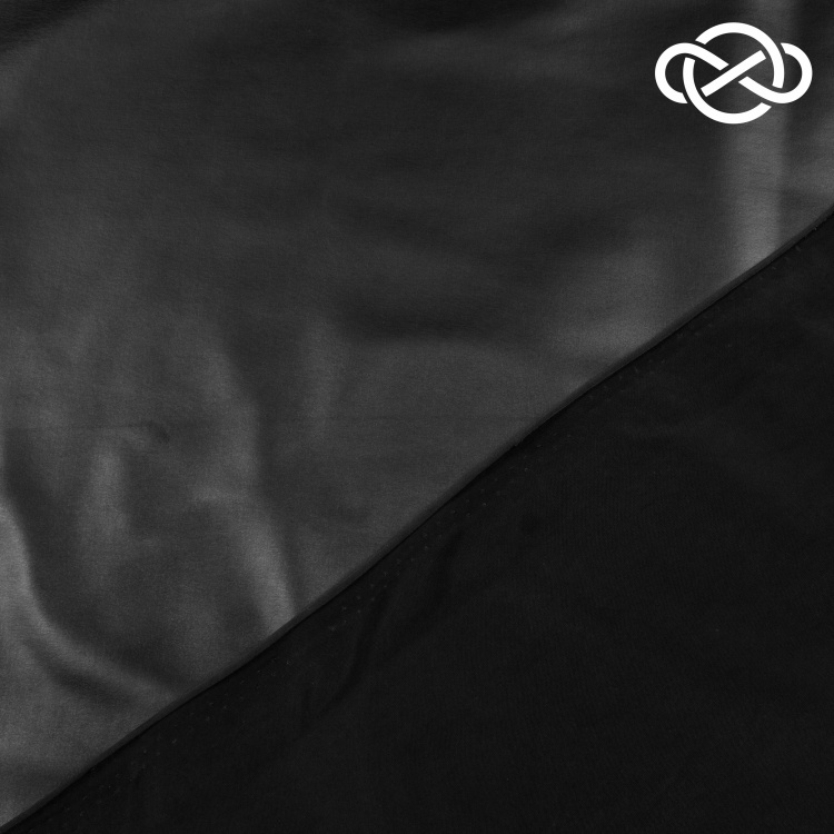 7372. Трикотажное полотно. Ламинат. Под экокожу. Черный. - фото 2