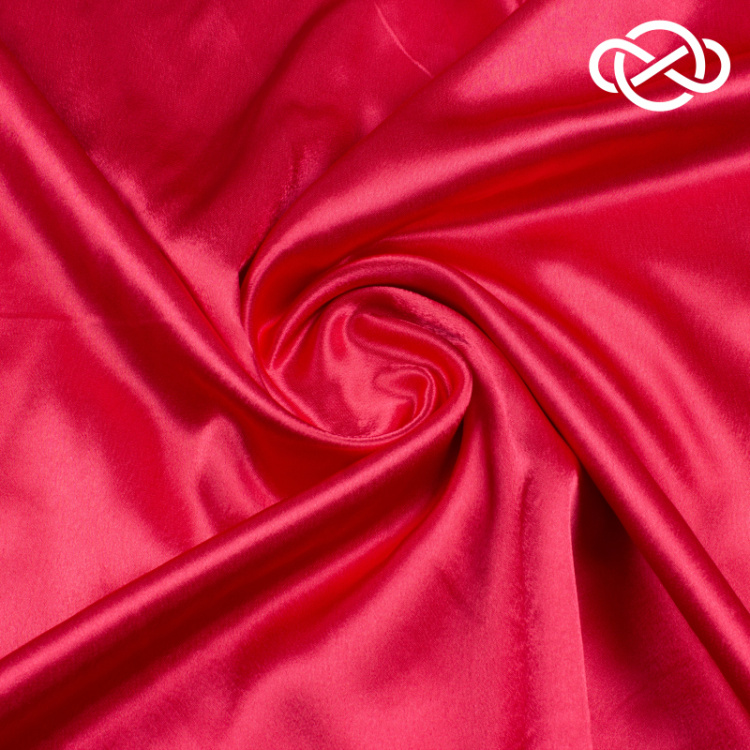 7376. Креп атлас. Коралловый.