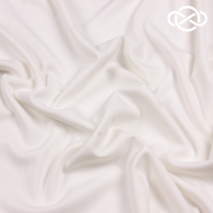 7413. Трикотажное полотно. Водолаз. Молочный. - фото 1