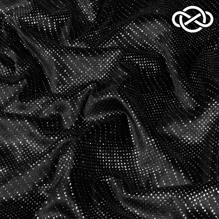 4542. Трикотажное полотно. Бархат с глиттером - фото 2