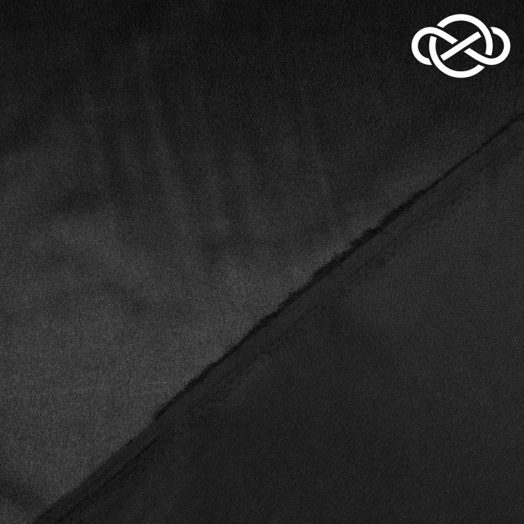 4552. Креп атлас. Черный - фото 2