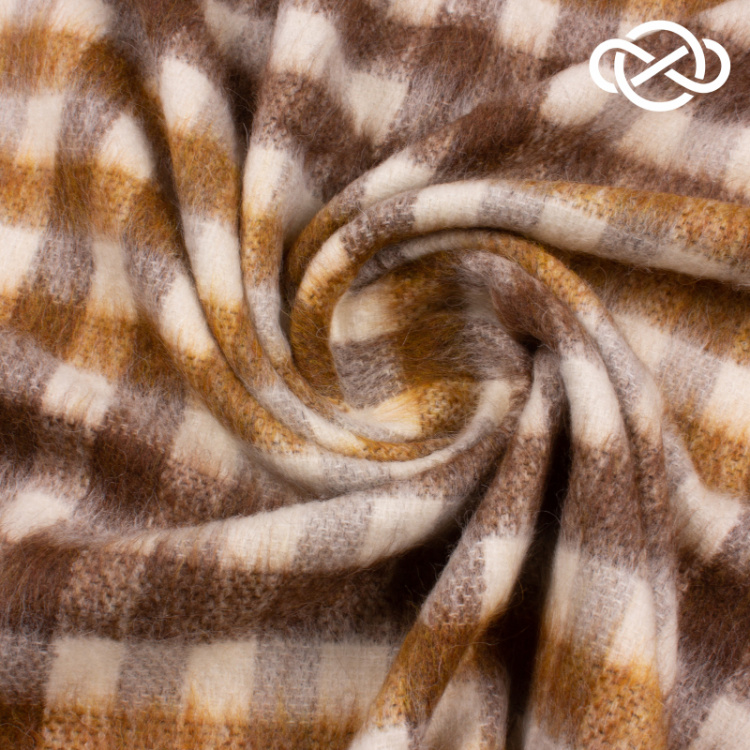 4618. Костюмная  шерсть. Ворс. В клетку