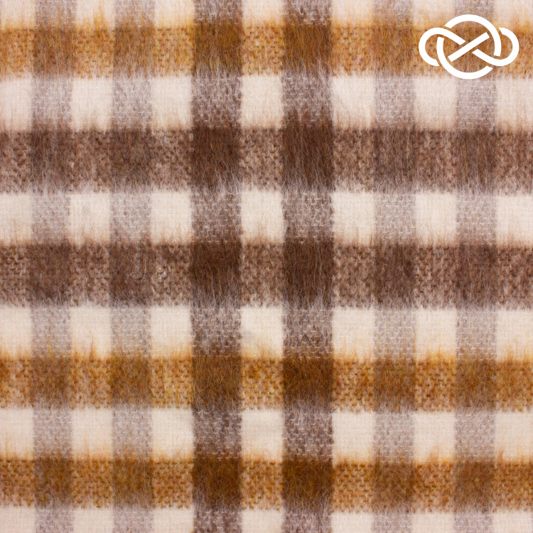 4618. Костюмная  шерсть. Ворс. В клетку - фото 1