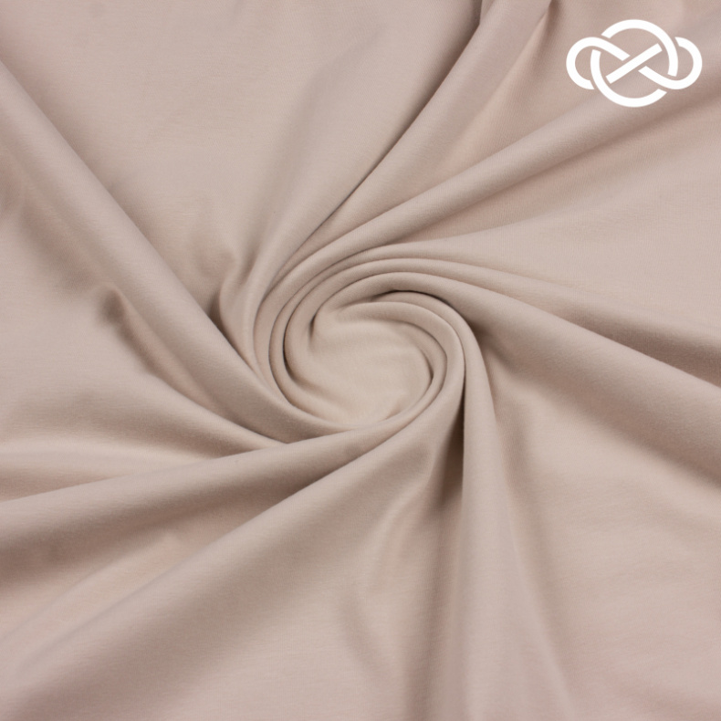 4622. Кулирная гладь. Компакт пенье. Теплый песок. Peach effect от Tkani.site