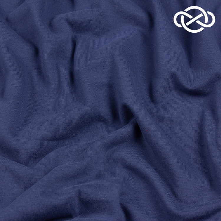 4623. Кулирная гладь. Компакт пенье. Индиго. Peach effect - фото 1