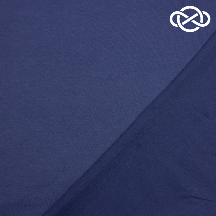 4623. Кулирная гладь. Компакт пенье. Индиго. Peach effect - фото 2