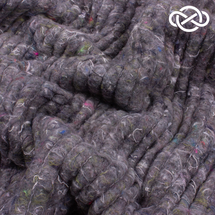 4653. Ватин полушерсть. Серый - фото 2