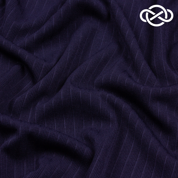 7426. Трикотажное полотно. Лапша. Темно-синий. - фото 1