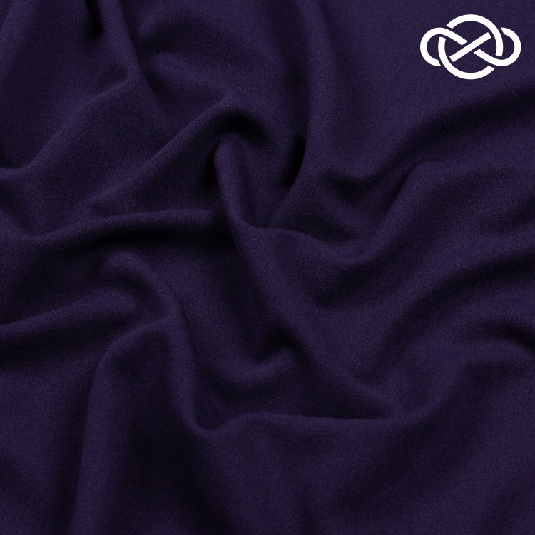 7453. Трикотажное полотно. Скуба. Темно-синий. - фото 1