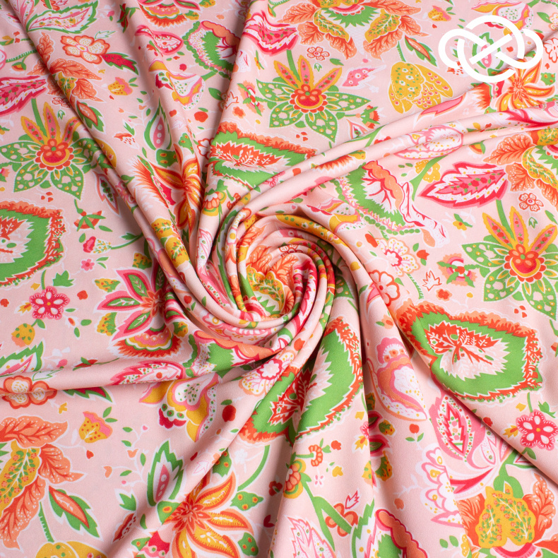 7480. Плательная. Креп. Принт. от Tkani.site