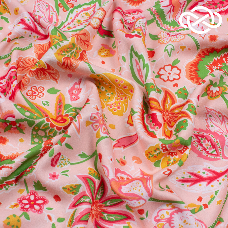 7480. Плательная. Креп. Принт. от Tkani.site