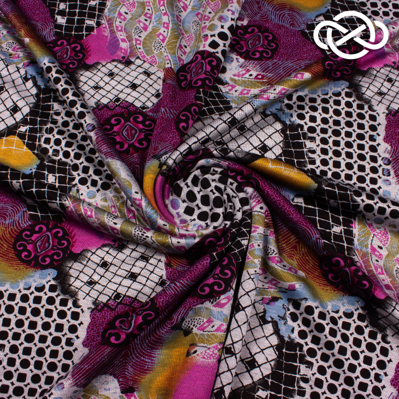 7492. Трикотажное полотно. Вискоза. Принт. от Tkani.site