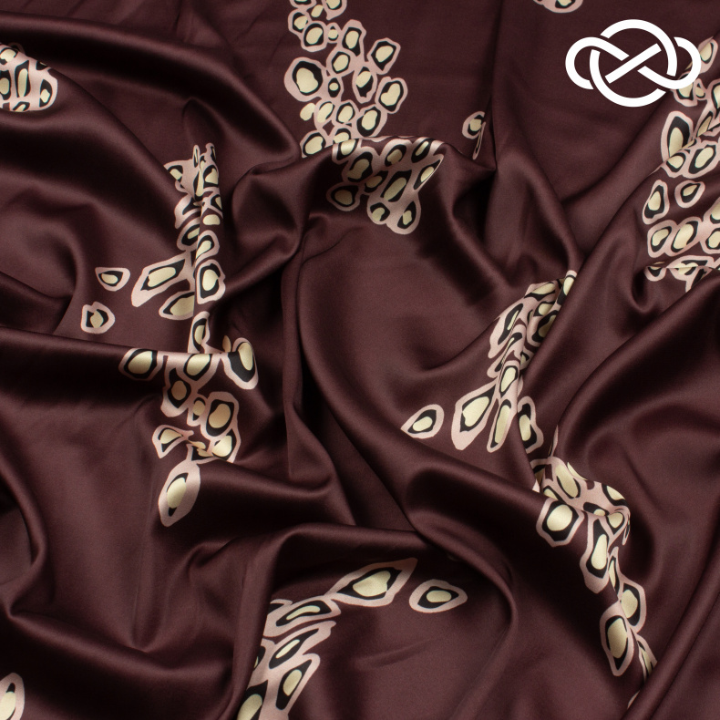 7497. Искусственный шелк. Армани. Принт. от Tkani.site