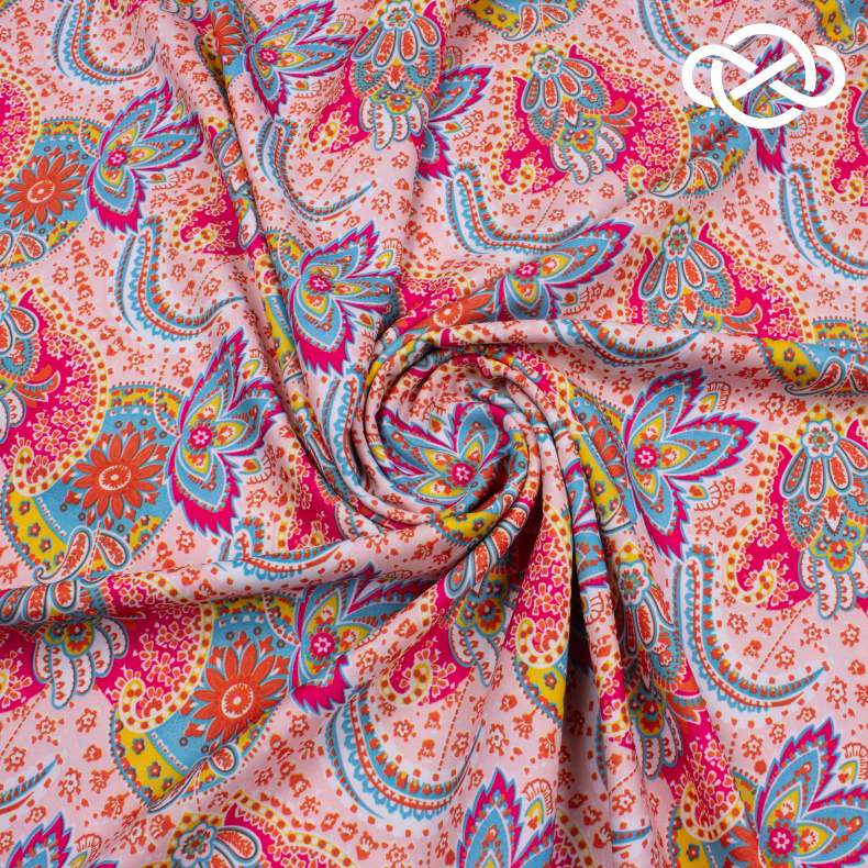 7504. Плательная. Креп. Принт. от Tkani.site