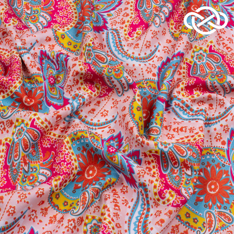 7504. Плательная. Креп. Принт. от Tkani.site