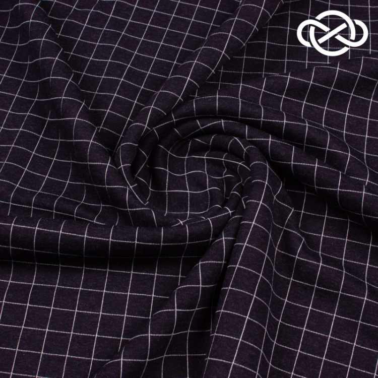 7512. Трикотажное полотно в клетку. 