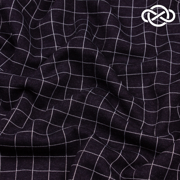 7512. Трикотажное полотно в клетку.  - фото 1