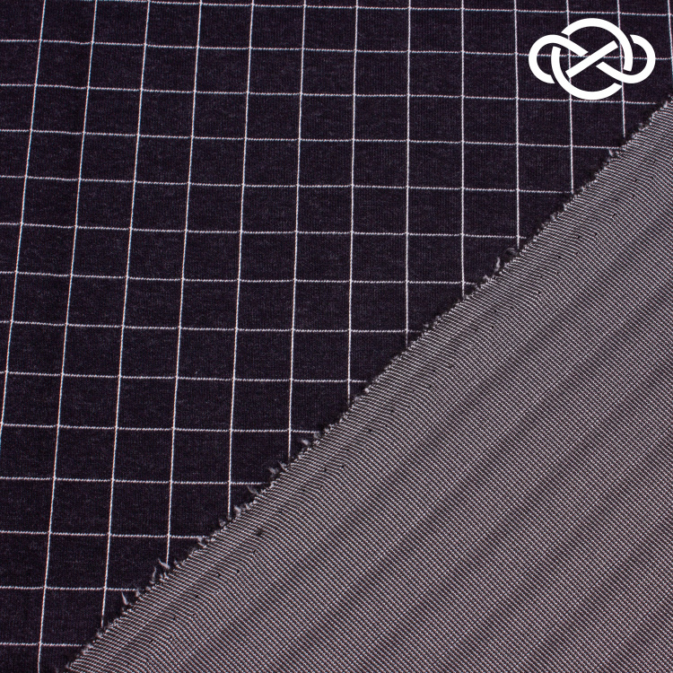 7512. Трикотажное полотно в клетку.  - фото 2