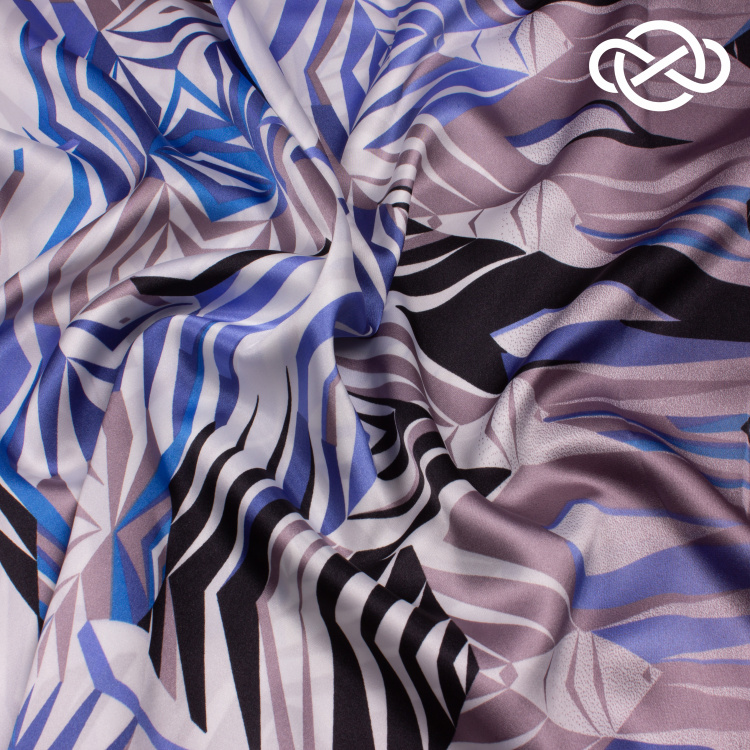 7513. Плательный атлас. Принт. - фото 2