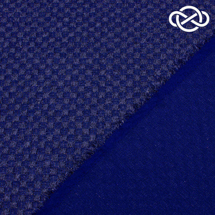 7521. Трикотажное полотно с метанитом. Синий. - фото 2