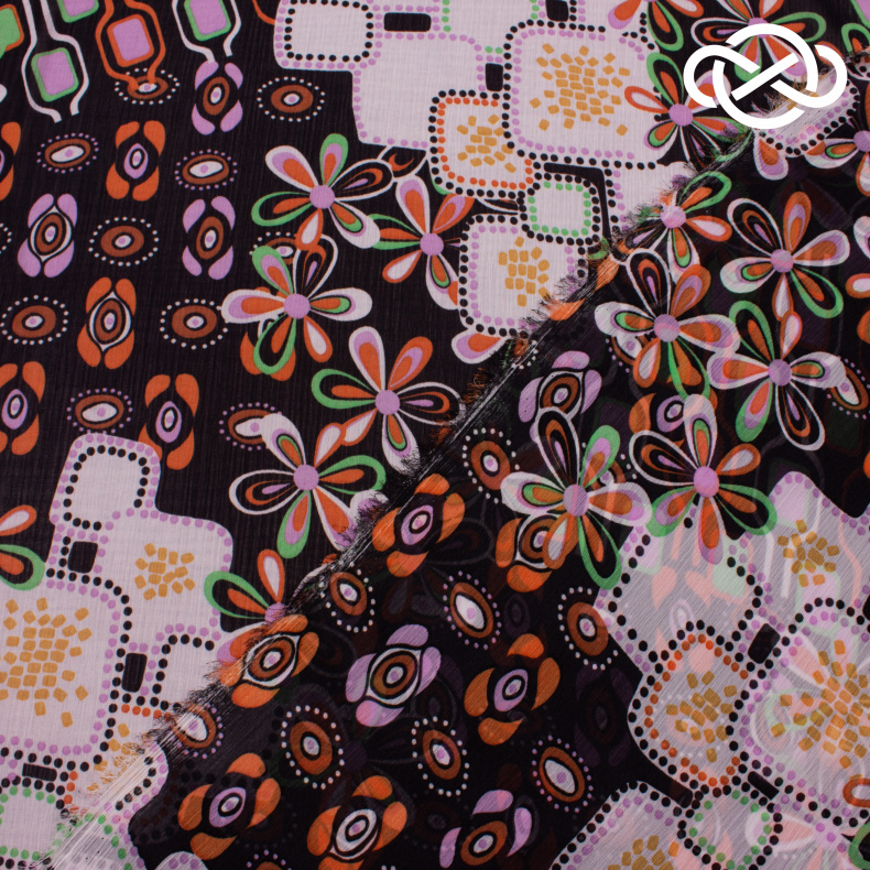 4803. Шифон крэш. Принт от Tkani.site