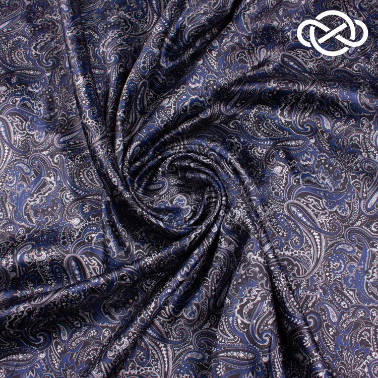 7557. Плательный атлас. Принт. - фото 1