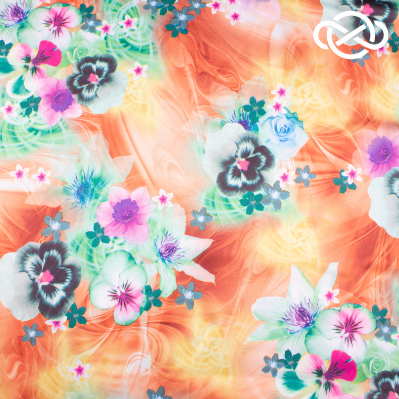 4839.  Атлас. Принт от Tkani.site