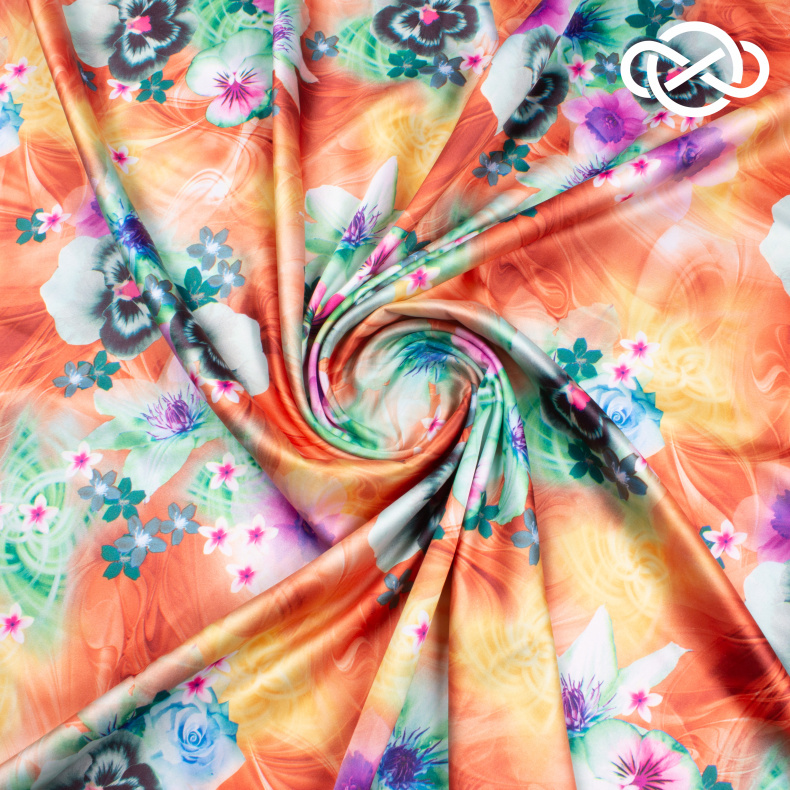 4839.  Атлас. Принт от Tkani.site