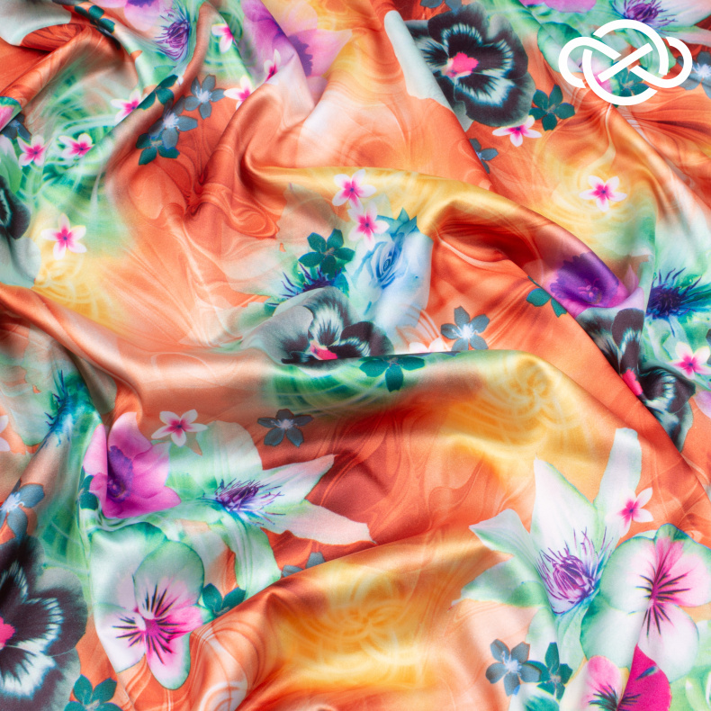 4839.  Атлас. Принт от Tkani.site