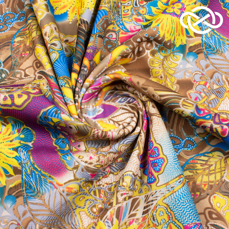 7588. Конкурс! Сетка дублированная трикотажным полотном. Принт. - фото 1