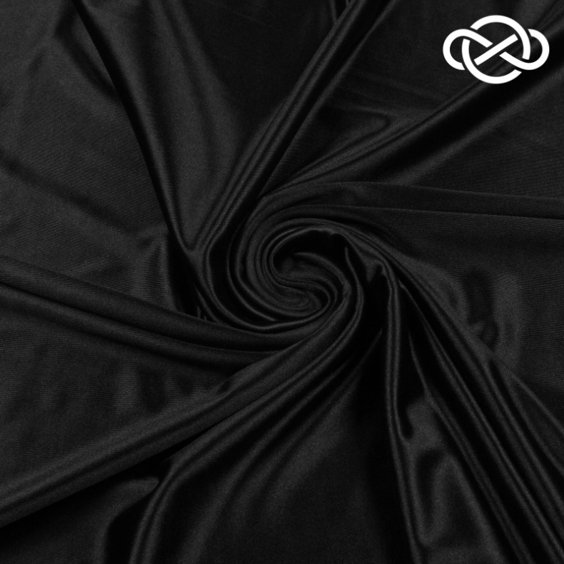 4891. Бифлекс-сатин. Черный (практически не тянется) от Tkani.site