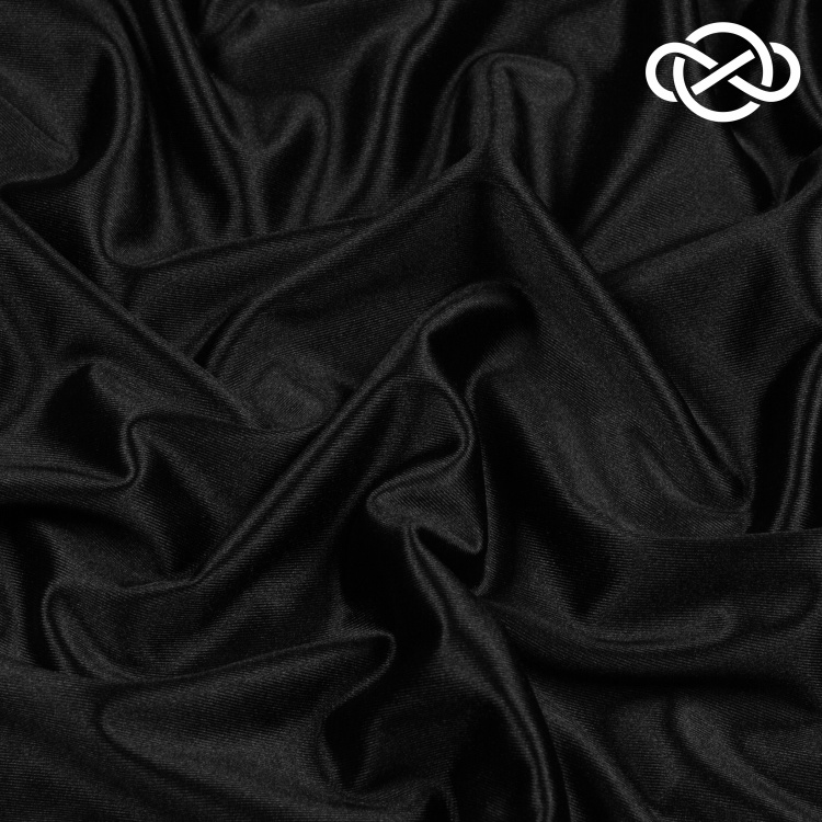 4891. Бифлекс-сатин. Черный (практически не тянется) - фото 1