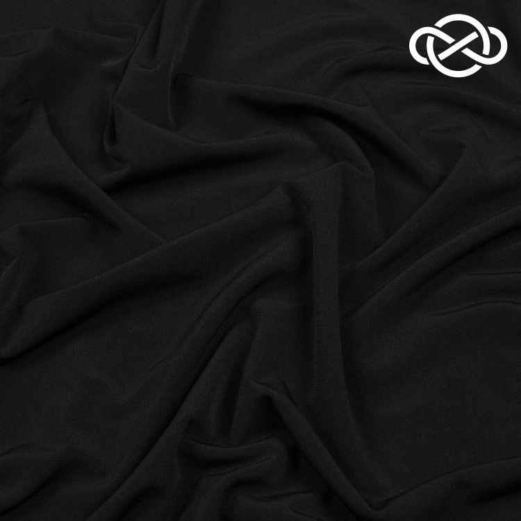 4895. Трикотажное полотно. Масло. Черный - фото 1