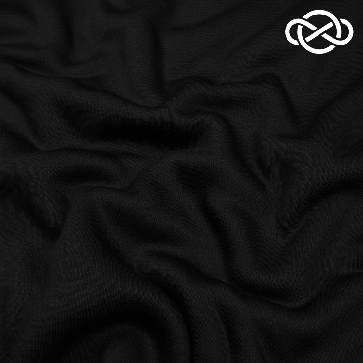 7619. Футер 3нитка с начесом. Черный. - фото 1