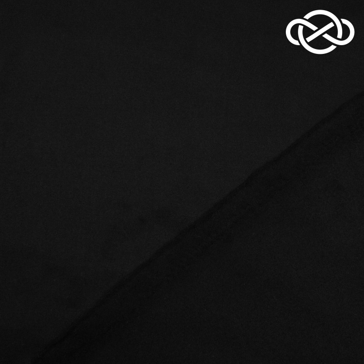 7619. Футер 3нитка с начесом. Черный. - фото 2