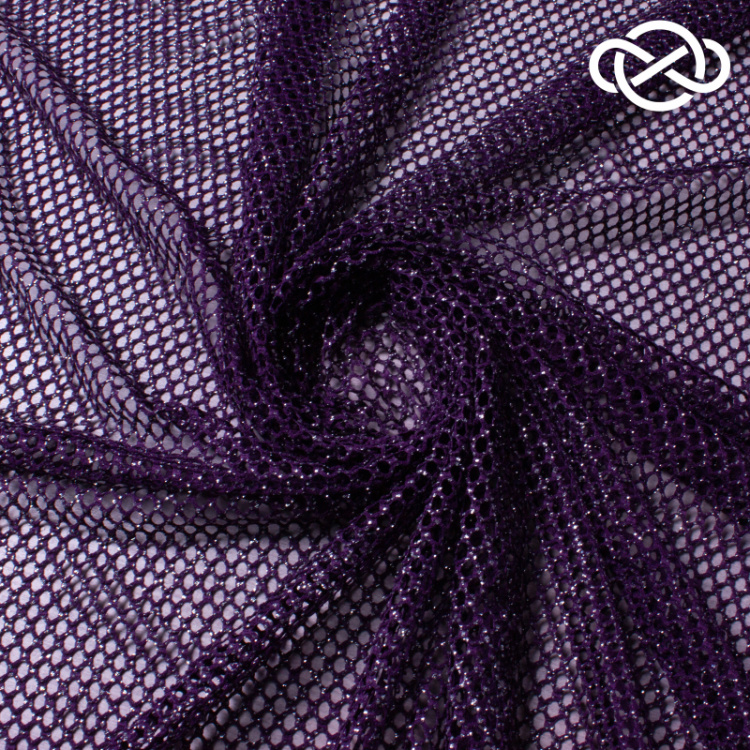 10026. Ажурное трикотажное полотно. С люрексом. Фиолетовый
