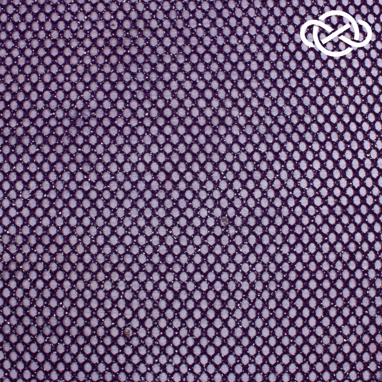 10026. Ажурное трикотажное полотно. С люрексом. Фиолетовый - фото 1