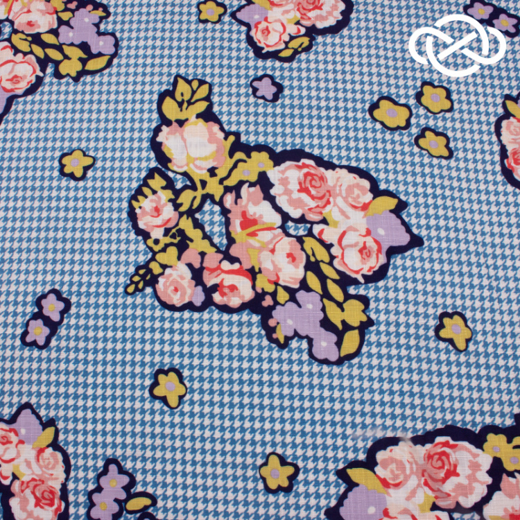 10041. Лён с вискозой. Принт