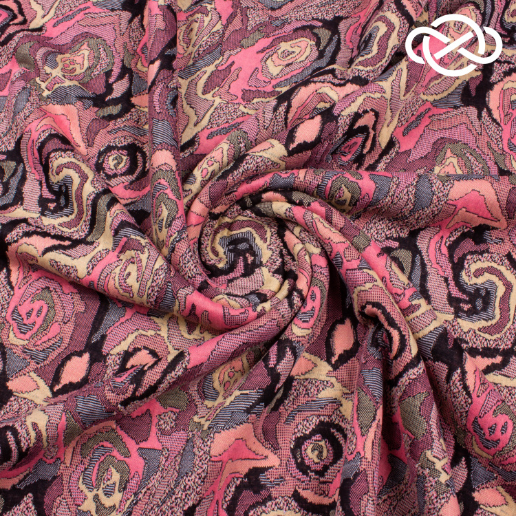 7631. Трикотажное полотно. Двухслойное пике . Жаккард. - фото 1