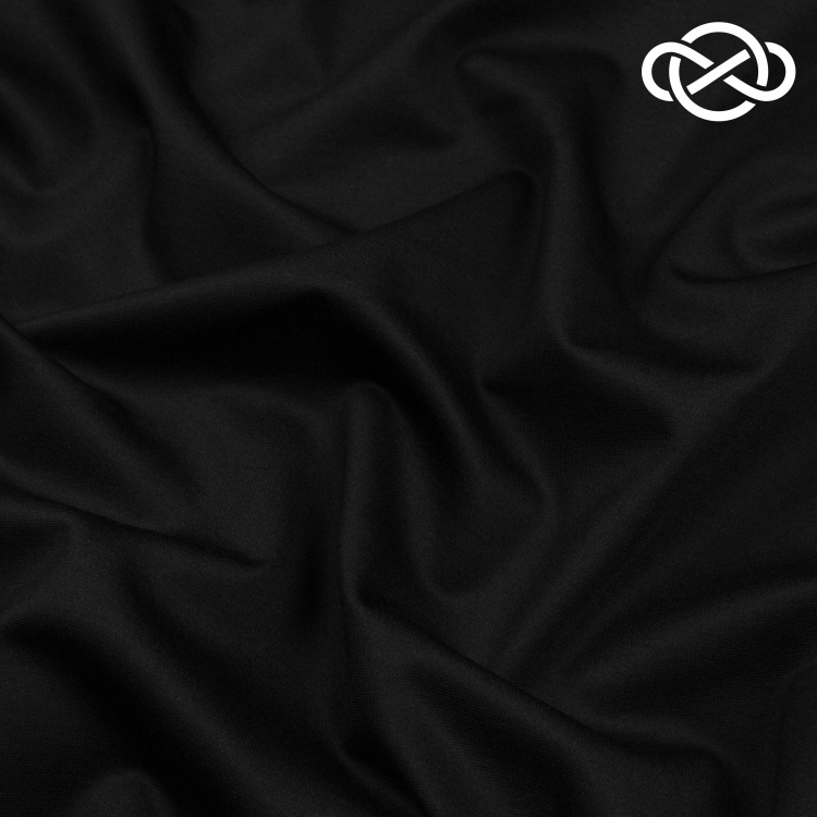 7634. Джерси 48 класс с начесом. Черный. - фото 1