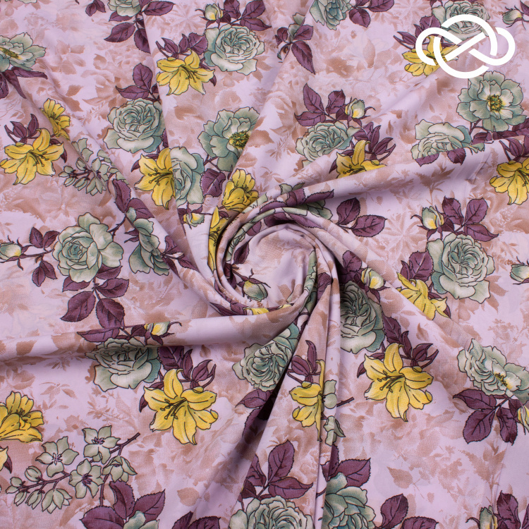 7646. Плательная. Принт. - фото 1