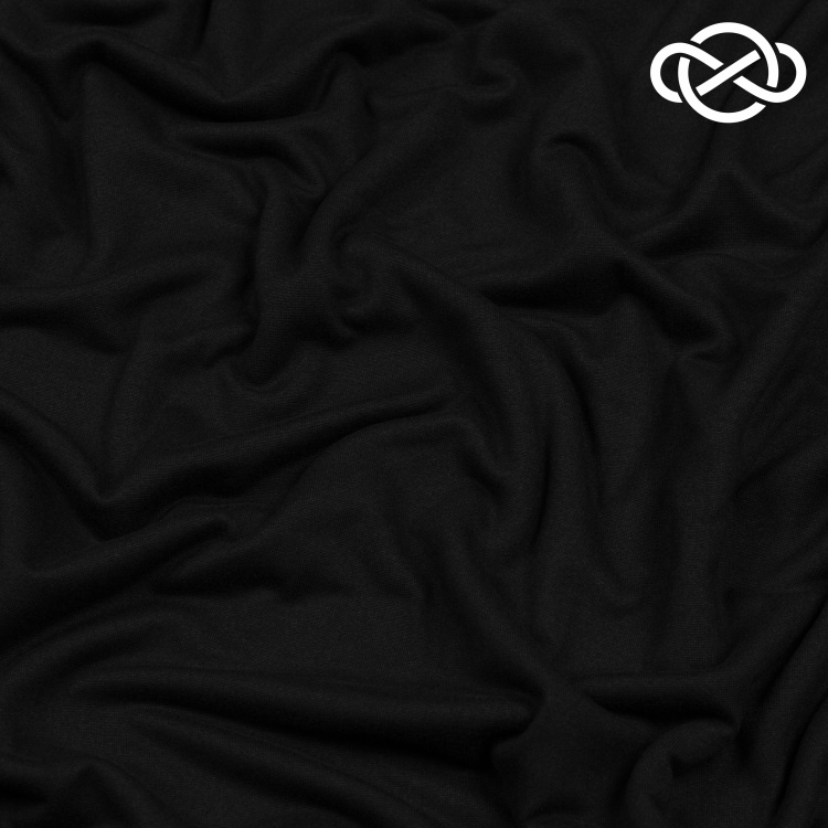 10053. Трикотажное полотно с эффектом велюра. Черный - фото 1