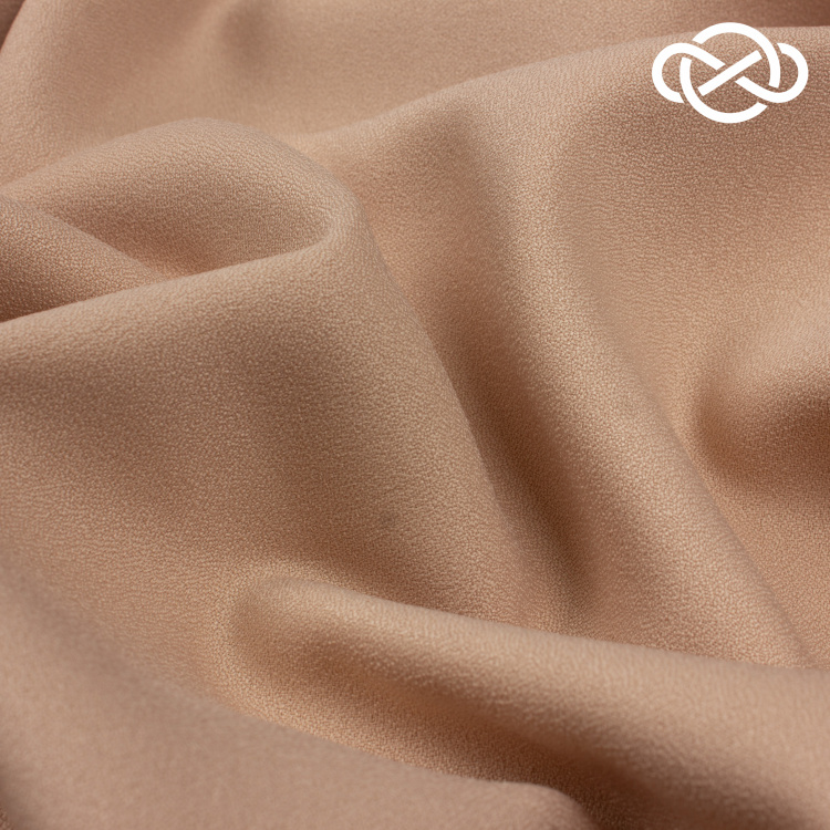 7676. Плательная. Креп. Бежевый. - фото 1