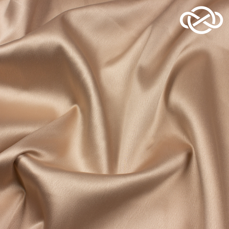 10061. Костюмно-плательный атлас. Кубинский песок - фото 1