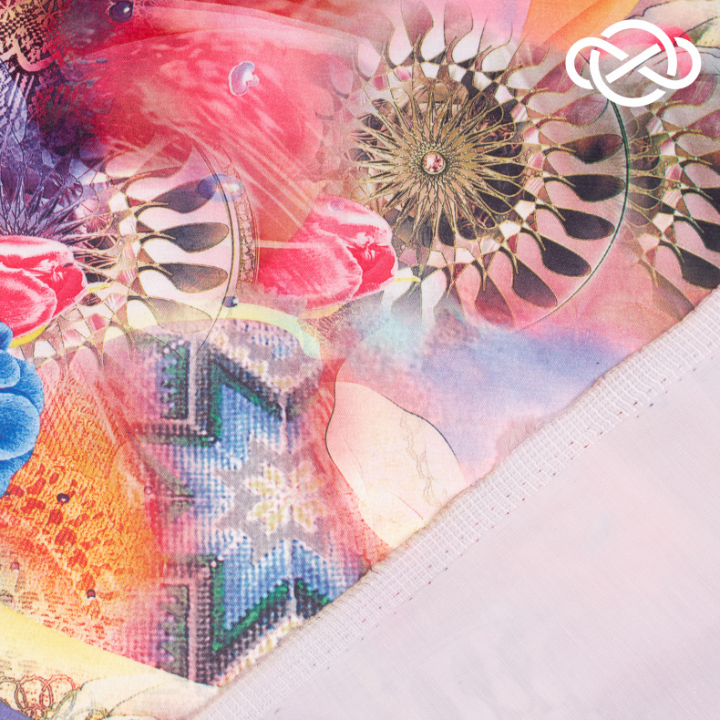 10098. Конкурс!!! Атлас сэндвич. Принт от Tkani.site