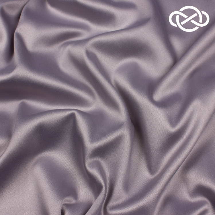 10104. Костюмно-плательный атлас. Серый - фото 1