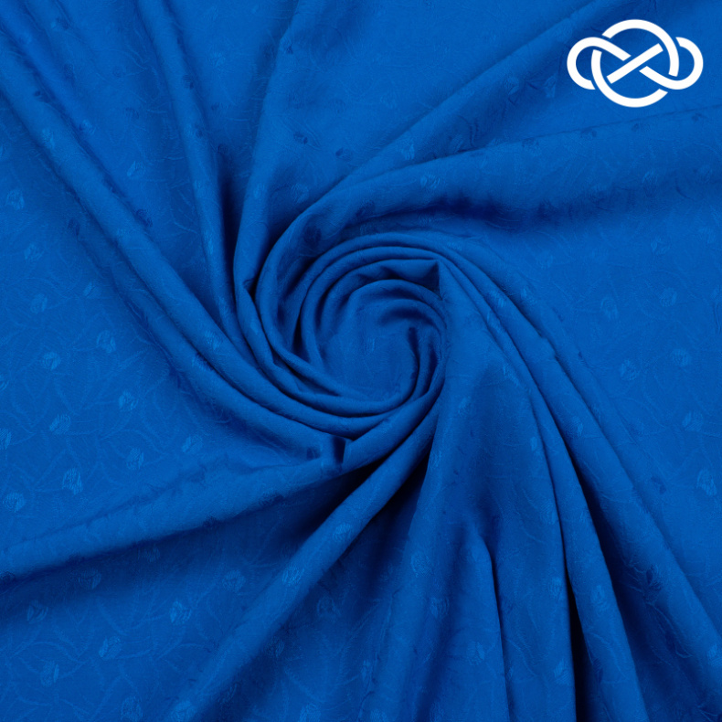 10203. Конкурс!!! Вискоза с шелком. Жаккард. Дрезденский синий от Tkani.site