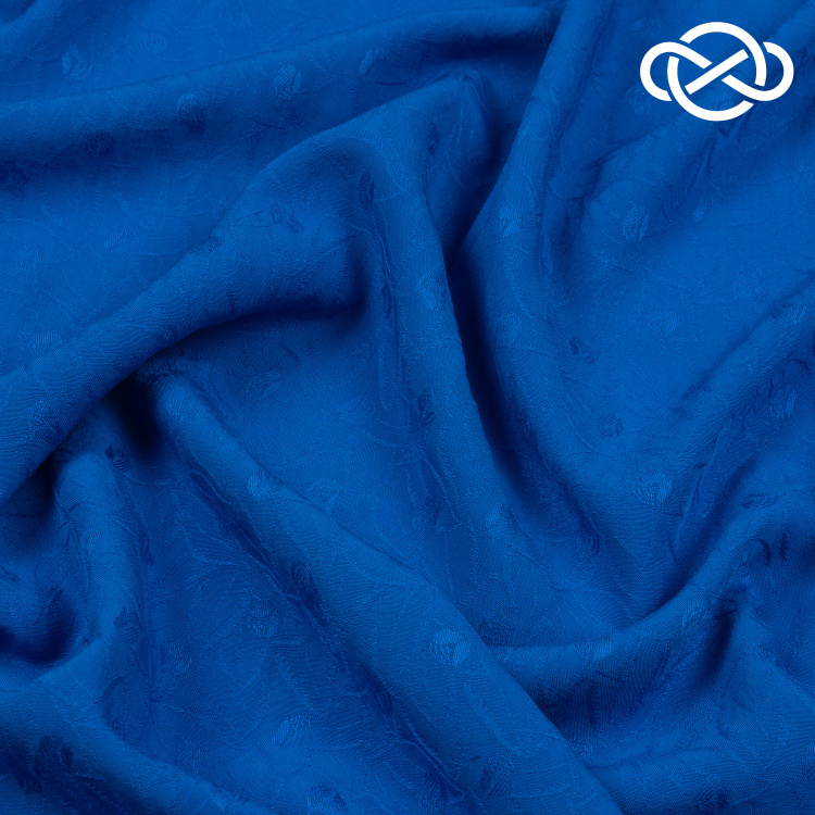 10203. Конкурс!!! Вискоза с шелком. Жаккард. Дрезденский синий - фото 2