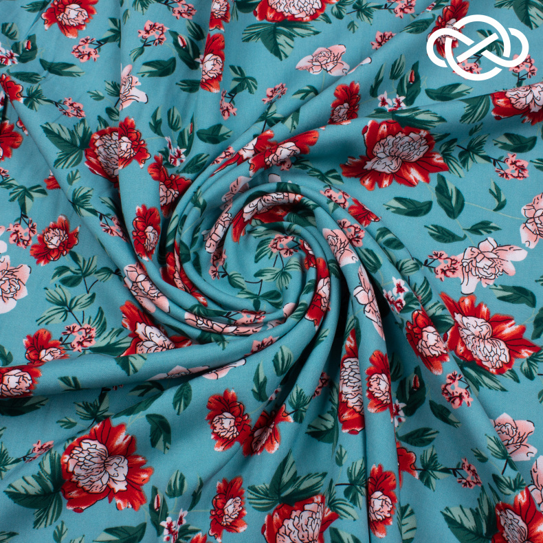 10214. Конкурс!!! Штапель. Вискоза. Принт от Tkani.site